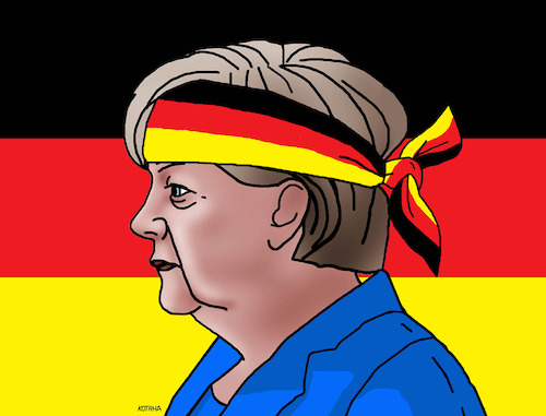 Cartoon: merkelbol (medium) by Lubomir Kotrha tagged germany,angela,merkel,new,elections,europa,euro,dollar