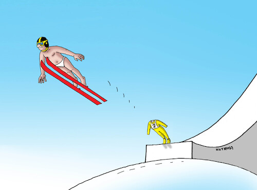 Cartoon: nahoskok (medium) by Lubomir Kotrha tagged italy,winter,olympics,italy,winter,olympics