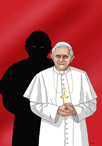 Cartoon: neuepapst (medium) by Lubomir Kotrha tagged papst,pope,benedikt,xvi