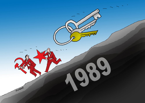 Cartoon: novbeh (medium) by Lubomir Kotrha tagged november,1989,fall,of,communism
