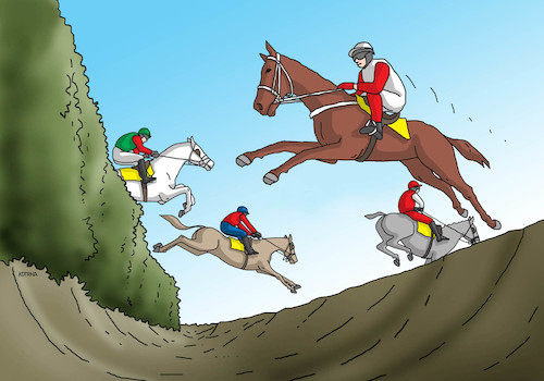 Cartoon: pardubic3 (medium) by Lubomir Kotrha tagged sport,horserace,sport,horserace