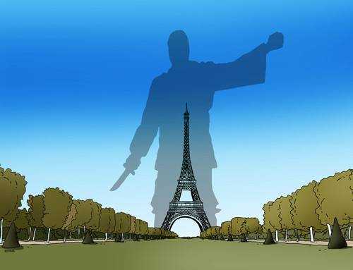 Cartoon: parisis (medium) by Lubomir Kotrha tagged is,terror,paris,france,world,war