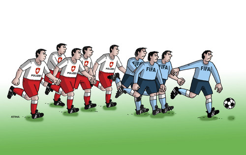 Cartoon: polififa (medium) by Lubomir Kotrha tagged fifa,corruption,world,football,blatter