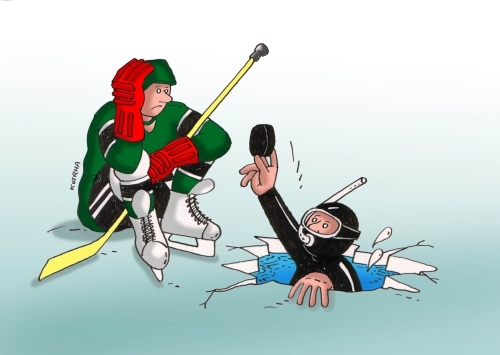 Cartoon: potapac (medium) by Lubomir Kotrha tagged ice,hockey