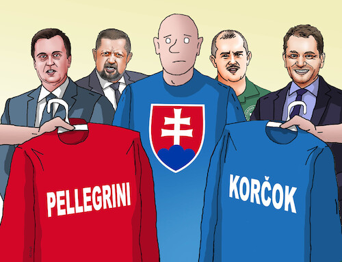 Cartoon: prezikand6 (medium) by Lubomir Kotrha tagged slovakia,presidential,election,candidates,slovakia,presidential,election,candidates