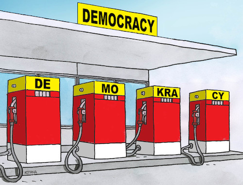 Cartoon: pumpdemo (medium) by Lubomir Kotrha tagged democracy,democracy