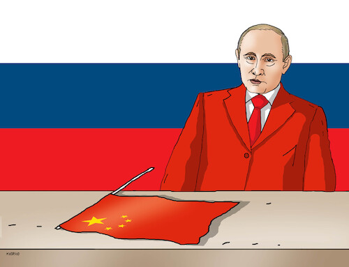 Cartoon: putcina (medium) by Lubomir Kotrha tagged china,russia,china,russia