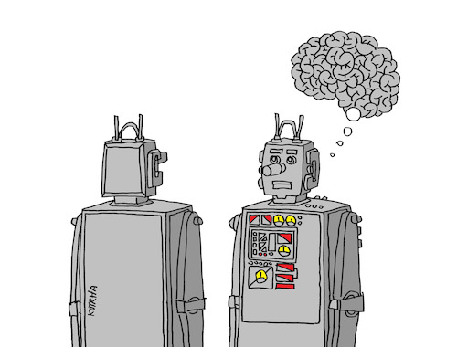 Cartoon: robotmozog (medium) by Lubomir Kotrha tagged terminators,robot,terminators,robot