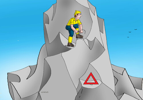 Cartoon: rozvaz-far (medium) by Lubomir Kotrha tagged climber,shoes,laces,climber,shoes,laces