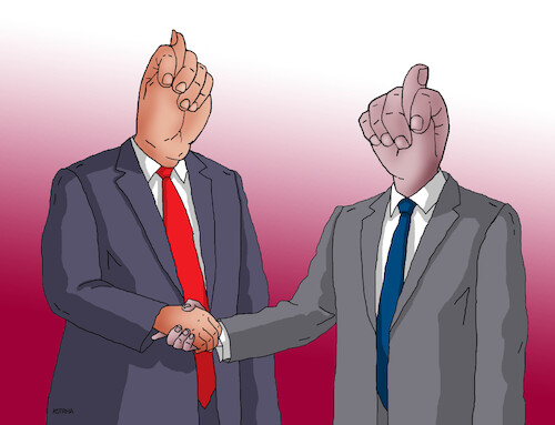 Cartoon: rukovo26 (medium) by Lubomir Kotrha tagged meeting,meeting