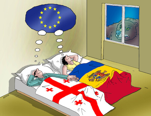 Cartoon: rusmaco24 (medium) by Lubomir Kotrha tagged georgia,moldova,european,union,nato,russia,georgia,moldova,european,union,nato,russia