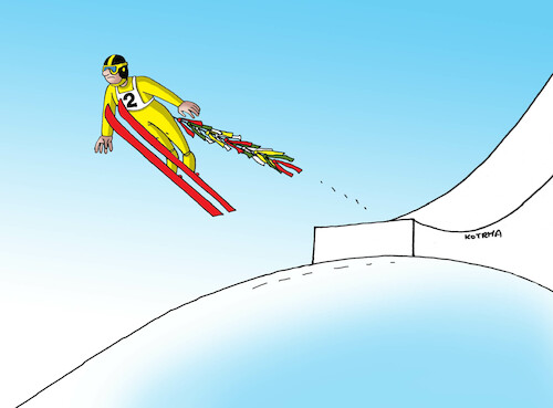 Cartoon: sarkoskan (medium) by Lubomir Kotrha tagged winter,olympic,games,2022,china,winter,olympic,games,2022,china
