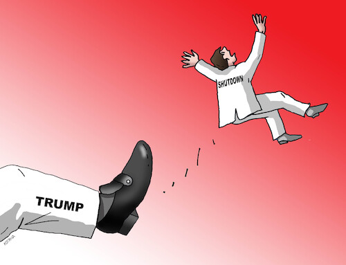 Cartoon: shutkop (medium) by Lubomir Kotrha tagged usa,trump,shutdown,usa,trump,shutdown