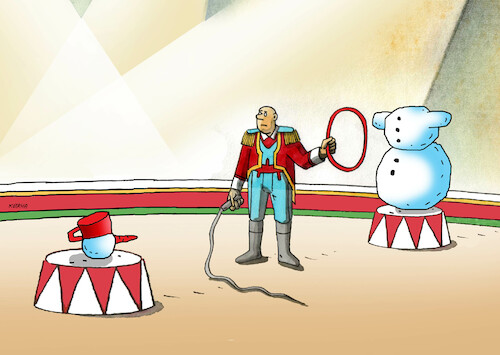 Cartoon: snehocirkus (medium) by Lubomir Kotrha tagged winter,frost,the,snow,snowmen,winter,frost,the,snow,snowmen