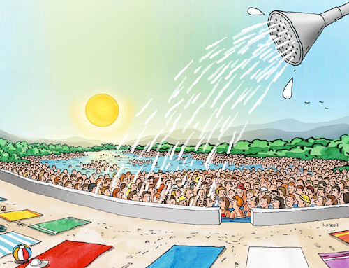 Cartoon: sprcha26 (medium) by Lubomir Kotrha tagged summer,heat,sun,water,summer,heat,sun,water
