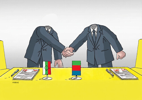 Cartoon: statnohlav (medium) by Lubomir Kotrha tagged politicians,politics,contracts,agreements,promises,politicians,politics,contracts,agreements,promises