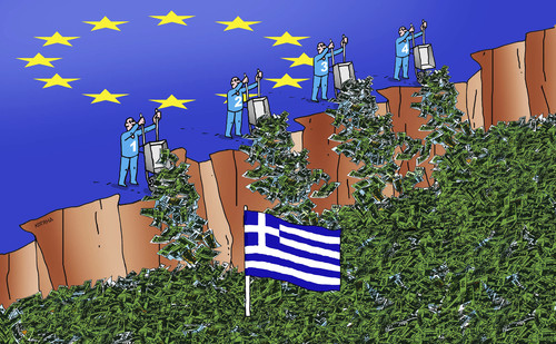 Cartoon: sypsyp (medium) by Lubomir Kotrha tagged greece,eu,europe,ecb,syriza,money
