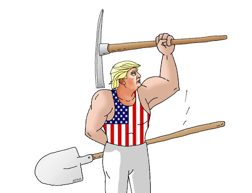 Cartoon: trumpracant (medium) by Lubomir Kotrha tagged donald,trump,usa,president,white,house,washington