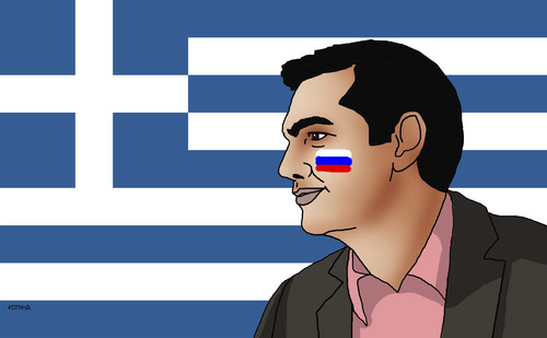 Cartoon: tsiprus (medium) by Lubomir Kotrha tagged greece,eu,europe,ecb,syriza,money,russia,putin