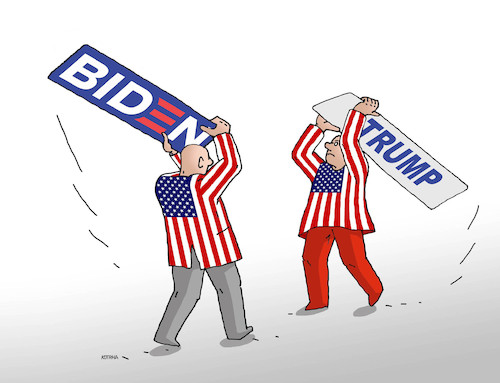 Cartoon: usaboj (medium) by Lubomir Kotrha tagged usa,election,trump,biden,usa,election,trump,biden