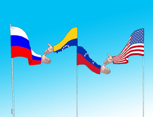 Cartoon: venezhands (medium) by Lubomir Kotrha tagged venezuela,maduro,duo,presidents