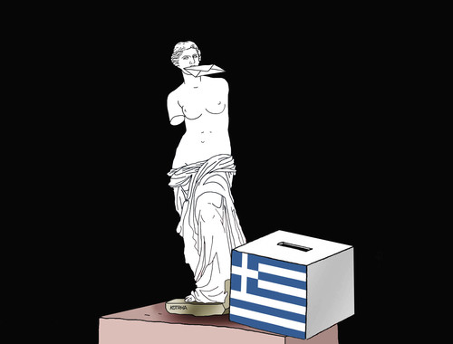 Cartoon: venusvolby1 (medium) by Lubomir Kotrha tagged greece,tsipras,syriza,election,eu,euro