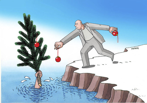 Cartoon: zdobenie (medium) by Lubomir Kotrha tagged christmas,santa