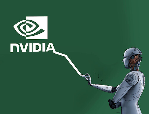 Cartoon: china IT AI nvidia (medium) by Lubomir Kotrha tagged china,it,ai,nvidia,china,it,ai,nvidia