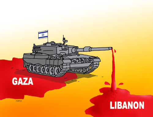 Cartoon: israel versus libanon (medium) by Lubomir Kotrha tagged israel,versus,libanon,israel,versus,libanon