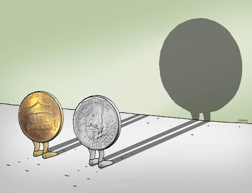 Cartoon: one cent usa (medium) by Lubomir Kotrha tagged one,cent,usa,end,one,cent,usa,end