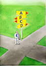 Cartoon: abcde (small) by Lubomir Kotrha tagged roads,crossroad