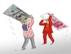 Cartoon: dollarjuan19 (small) by Lubomir Kotrha tagged dollar,yuan,usa,china,currency,war