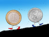Cartoon: dollira (small) by Lubomir Kotrha tagged turkish,lira,the,fall,turkey,usa,dollar,euro