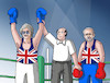 Cartoon: maycorbyn (small) by Lubomir Kotrha tagged british,election,theresa,may,jeremy,corbyn,brexit,eu,world,libra,euro,dollar