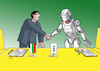 Cartoon: robotpoliti (small) by Lubomir Kotrha tagged politicians,ai,contracts
