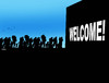 Cartoon: welcomemur (small) by Lubomir Kotrha tagged refugees,welcome,europe,afrika,germany,merkel,world