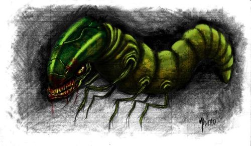 Cartoon: larvae (medium) by maucho tagged larvae,monster,digital,paint,animal,sketches,alien,draw,cartoon