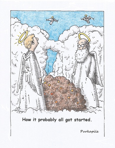 Cartoon: misunderstanding (medium) by armadillo tagged heaven,angels,clouds,sky,turd