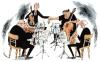 Cartoon: Chamber music (small) by DavidP tagged quartet,music,oldies,pulse