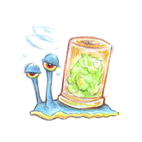 Cartoon: Gary pot house (medium) by Trippy Toons tagged spongebob,sponge,bob,squarepants,schwammkopf,eyes,augen,bloodshot,cannabis,marihuana,marijuana,stoner,stoned,kiffer,kiffen,weed,ganja,gary,snail