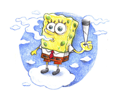 Cartoon: Sponge cloud (medium) by Trippy Toons tagged spongebob,sponge,bob,squarepants,schwammkopf,cannabis,marihuana,marijuana,stoner,stoned,kiffer,kiffen,weed,ganja