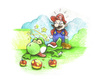 Cartoon: Mario and Yoshi (small) by Trippy Toons tagged super,mario,yoshi,trippy,marihu,weed,cannabis,stoner,kiffer,ganja,video,game
