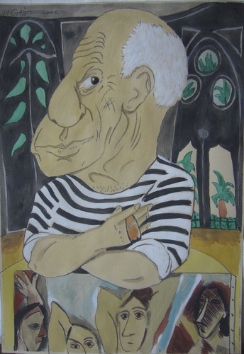 Cartoon: Pablo Picasso (medium) by SAPIENS tagged cartoon,drawing,colour