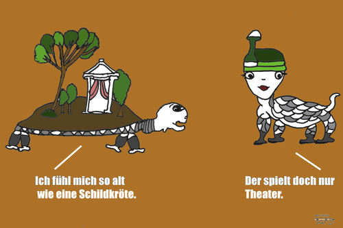 Cartoon: Schildkröten (medium) by zeichenstift tagged schildkröte,theater,alter