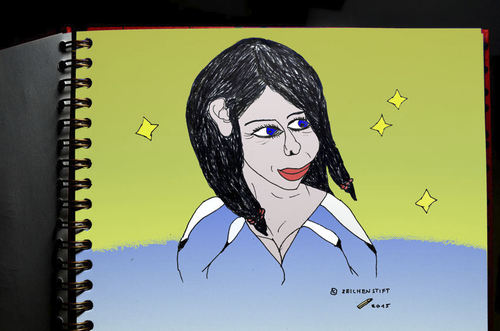 Cartoon: Star Commander (medium) by zeichenstift tagged star,trek,lady,science,fiction,weltall,sternenflotte,fantasy