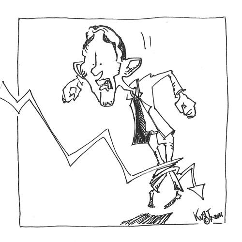 Cartoon: Default Risk (medium) by kurtsatiriko tagged obama