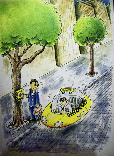 Cartoon: taxi (medium) by kotbas tagged taxi,transportation,customer