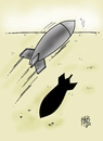 Cartoon: reluctant (small) by kotbas tagged bombs,missiles,shadow