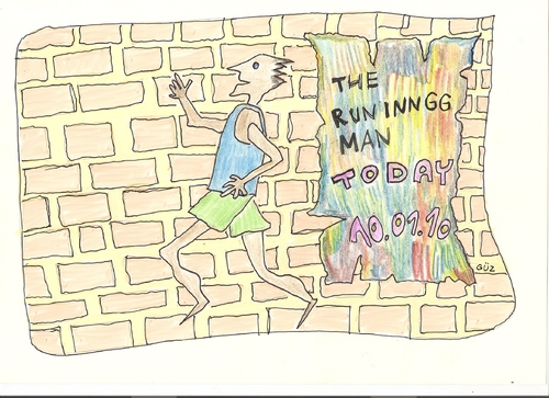 Cartoon: T he R uninngg M an (medium) by skätsch-up tagged man,running,escape,goal,sports,destination