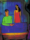 Cartoon: afternoon (small) by Jan Kment tagged couple,relationship,intimity,home,silence,empathy